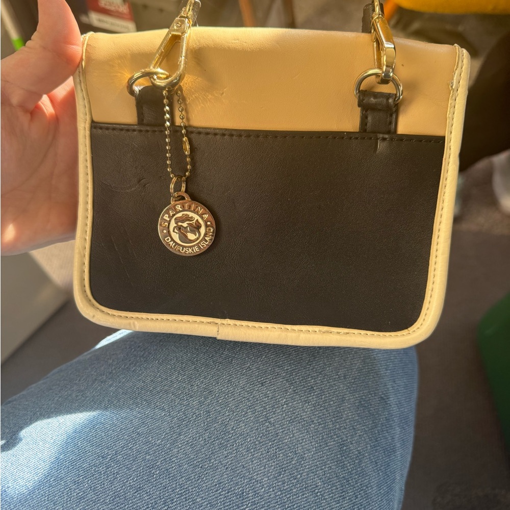 Spartina Black and Tan Mini Bag